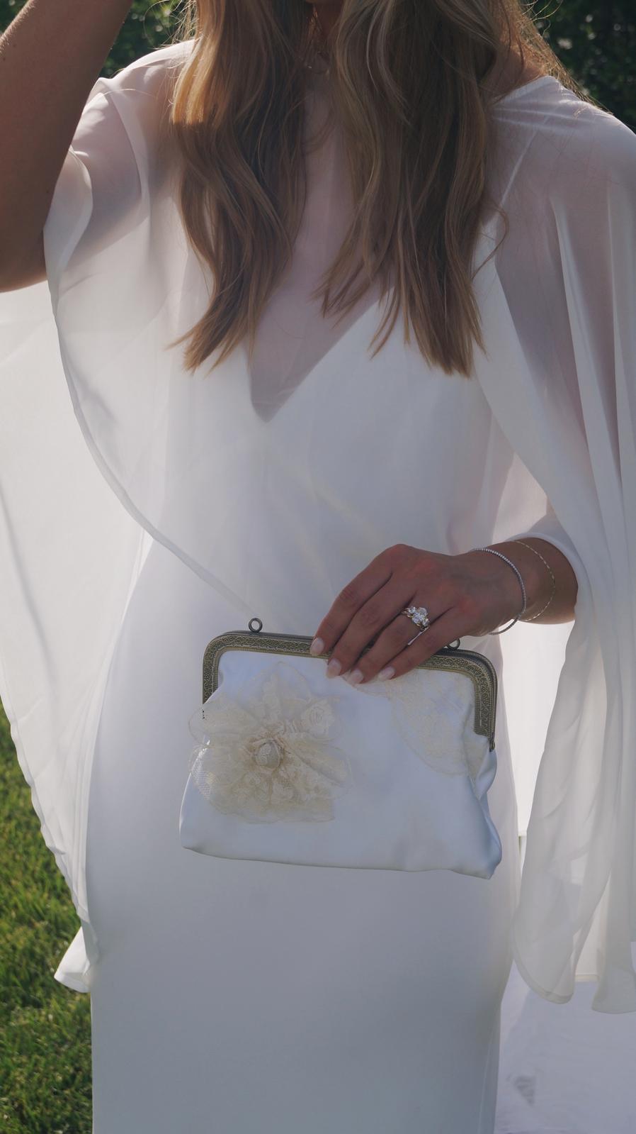 Bride holding her bag
